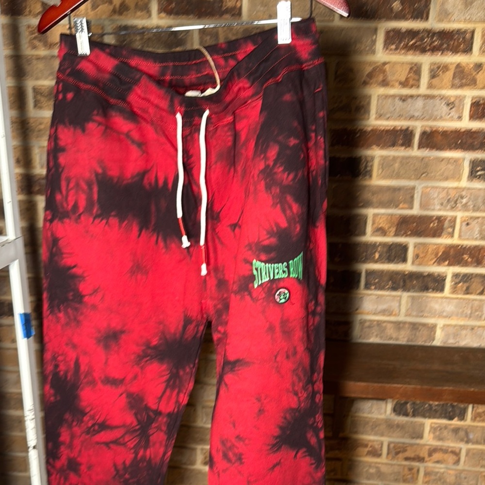 Hollister Red and Black Tie-Dye Joggers